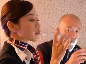 Filthy Japan bi-atch gets kinky porn action with 2 hunks - super-naughty JAV XXX! Fantastic Japanese mega-slut receives double bj from two hunks, yells loudly, well-prepped to appease their jizz-shotguns with incredible sensations.